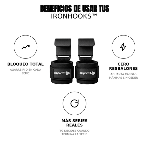 Straps con Gancho de Hierro El Agarre Que No Falla